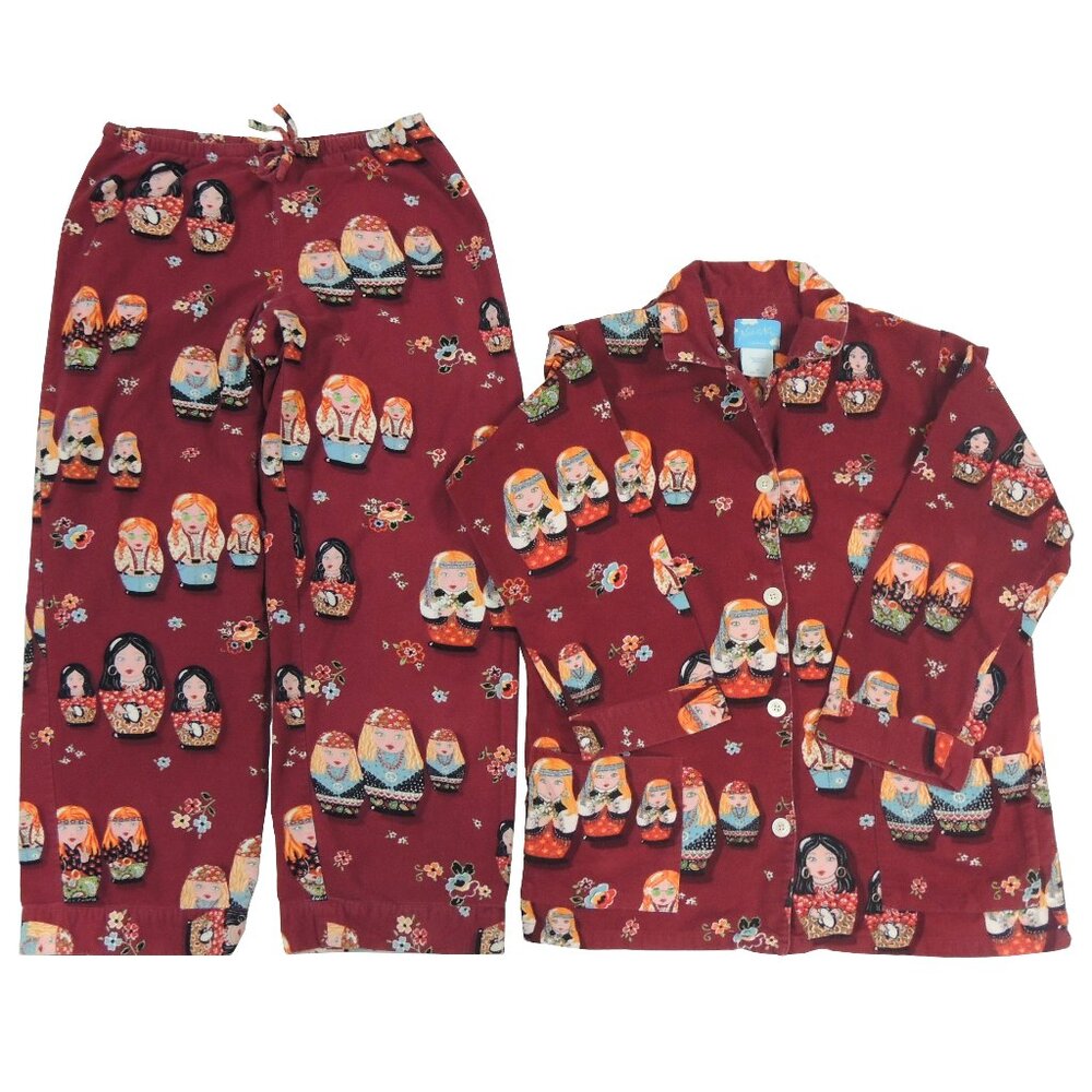 Nick & Nora 2pc Russian Nesting Dolls Pajama Set MEDIUM